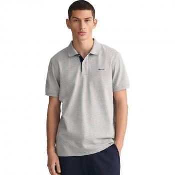 Polo de piqué en contraste gris para hombre Gant - Elegancia y estilo en cada detalle
