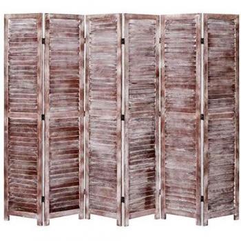 vidaXL 6 Paneles de Madera marrón, 210 x 165 cm