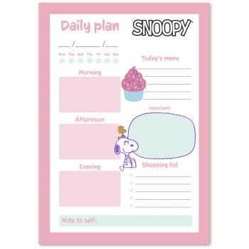 Bloc de notas A5 Snoopy - Material escolar y papelería con licencia oficial - Bloc planificador diario - Producto para oficina