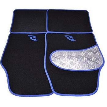 Alfombrilla para Vehículo 4 Piezas Aluminio Look Azul
