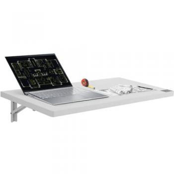 Mesa Plegable Montada en la Pared 800 x 400 mm, Escritorio Flotante Abatible con Soporte de Hierro para Espacios Pequeños, Ideal para Oficina en Casa y Comedores