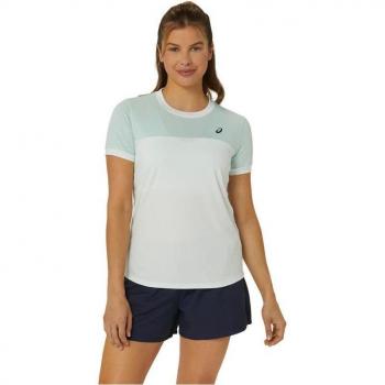 Camiseta de tenis Asics Court SS Top Mujer Menta Blanco