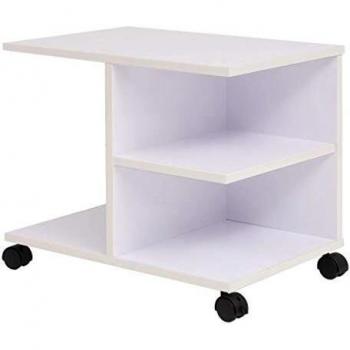 vidaXL Estantería con Ruedas 50x35x42 cm Color Blanca Estante Librería Oficina