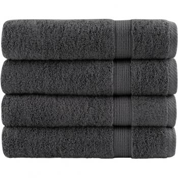 Toallas Premium SOLUND 4 Piezas Antracita 50x100 cm 600 g/m²