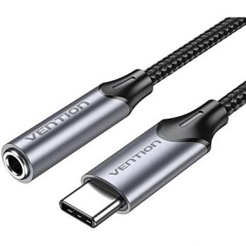 Adaptador Vention USB-C Macho a Jack 3.5mm Hembra de 1m - Gris