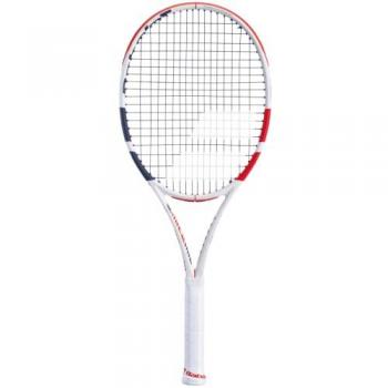 Babolat Pure Strike 103 - Raqueta de tenis encordada con 16 g White Babolat Syn Gut en tensión de rango medio (agarre de 4 1/8 pulgadas)