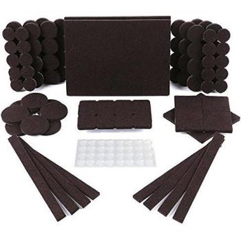 Protectores para patas de mesa. Juego de 150: 118 fieltros adhesivos y 32 lagrimas silicona adhesivas. Protector adhesivo para patas de sillas, fieltro para sillas de 5mm de grosor y más durabilidad