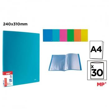 Carpeta de 30 fundas A4 con tapa fluorescente