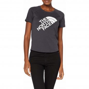 The North Face Graphic Play Hard-EU Camiseta de Manga Corta, Mujer, TNF Black Heather, XL