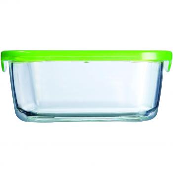 Luminarc RECIP CUAD C/T 38 CL KEEP'N Lagon Lum, Transparente y Verde, 38cl