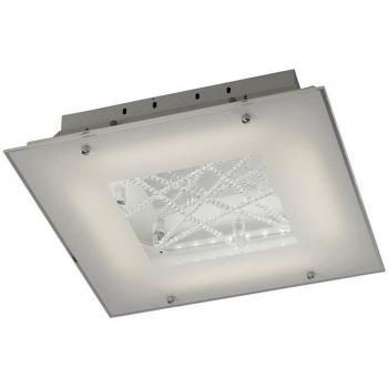 Plafón empotrado LED 16W 3600K cromo pulido y cristal