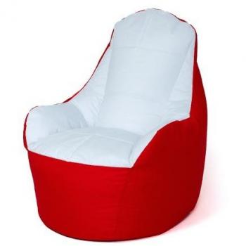 Saco Sako Boss Puff Rojo-Blanco XXL 140 x 90 cm, Puff GO GIFT Blanco Rojo Oxford Tejido Antidesgarros