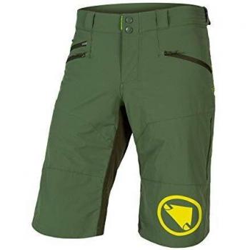 Endura Pantalones cortos de ciclismo de montaña SingleTrack para hombre, Verde Bosque, Large