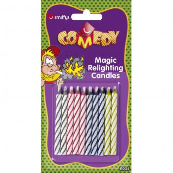 Smiffy's-11035 Velas mágicas, 10, Multicolor, No es Applicable