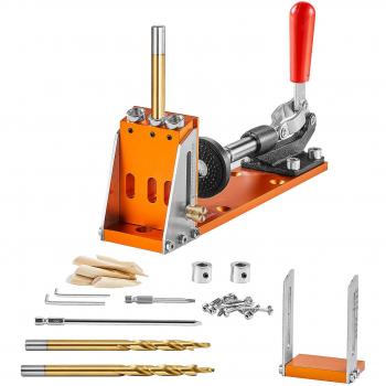 Vevor Adjustable Pocket Hole Jig Kit - 30 Pieces, Easy to Use System with Step Drills and Wrenches