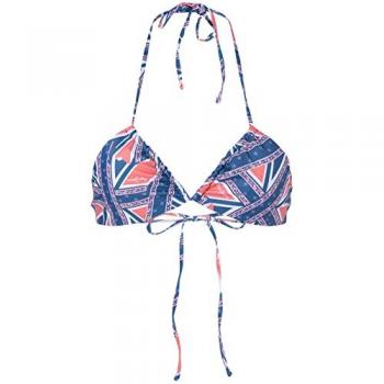 Sujetador Bikini Pepe Jeans Marvellis azul oscuro para mujer, talla M, multicolor (azul, naranja y blanco)