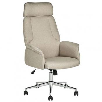 Silla de Oficina Beige de Tela Giratoria con Altura Ajustable y Brazos Acampanados Pilot