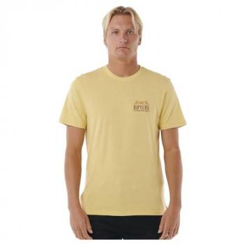 Camiseta Rip Curl Down The Line Hombre Amarillo Talla M Algodón Manga Corta