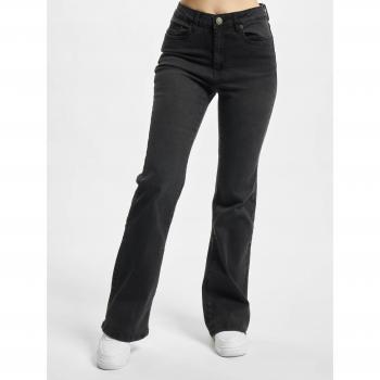 Urban Classics Ladies High Waist Flared Black Denim Pants