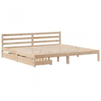 Estructura de cama sin colchón madera maciza de pino 180x200 cm Vidaxl Marrón
