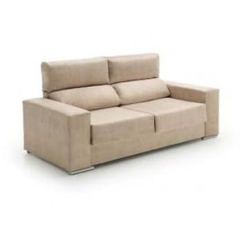 Sofá Reclinable Alice Beige 2 Plazas Desenfundable Transpirable Tela Antimanchas