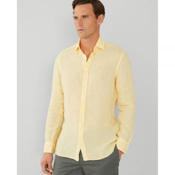 Camisa de lino amarilla para hombre Hackett