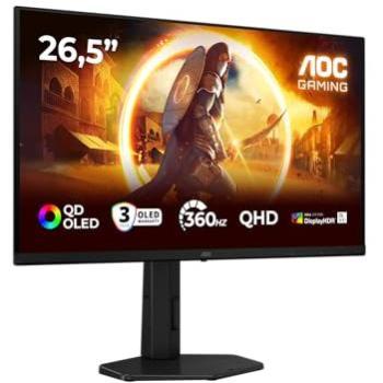Monitor AOC G4 Q27G4SDR 26.5 QD-OLED Quad HD 360Hz 0.03ms G-Sync Compatible Negro/Rojo