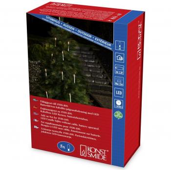 Konstsmide LED luces, luz blanca inalámbrica 5 velas, accesorios para 1930-100, 5 diodos de luz blanca cálida, funciona con pilas, exterior IP44, 10 x AA 1,5 V incluye 1935-100
