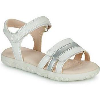 Geox Junior Haiti Girl White/Silver Flat Sandals