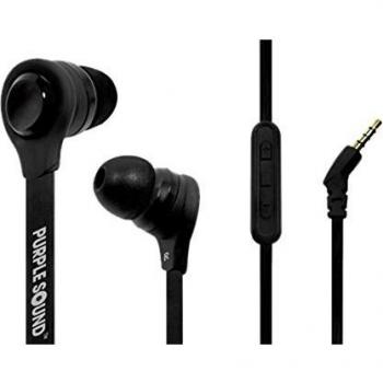 Purple Sound DG001 Made for iPhone/iPad/iPod, Tangle Free, Bass Rich Earphones, with 3-Button Mic & Remote