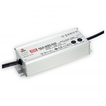 Transformador LED Mean Well HLG-60H-15A, 60W, 15V DC, 4A, IP65, Protección sobrecarga