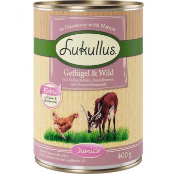 Lukullus Junior con Ave y Venado - 6 x 400 g