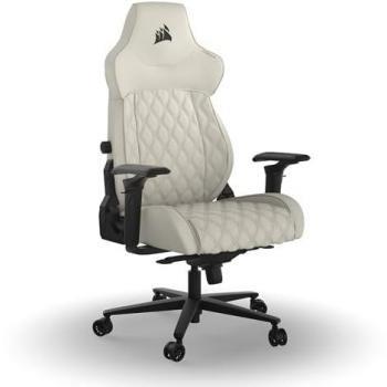 Corsair TC500 Luxe Silla Gaming Beige, asiento acolchado, diseño ergonómico, soporte lumbar ajustable, reposabrazos 4D, base de metal resistente, ruedas suaves para facilitar el movimiento