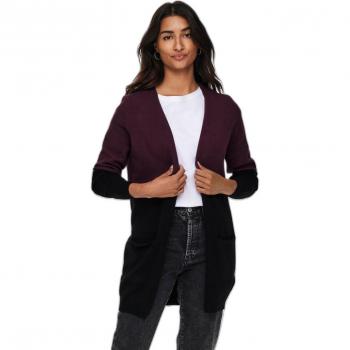 Cárdigan Largo Bicolor Negro-Morado para Mujer Only Onlqueen