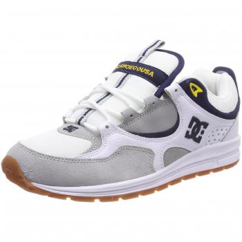 DC Shoes Kalis Lite, Zapatillas de Skateboarding para Hombre, Blanco White/Grey/Yellow WYY, 43 EU