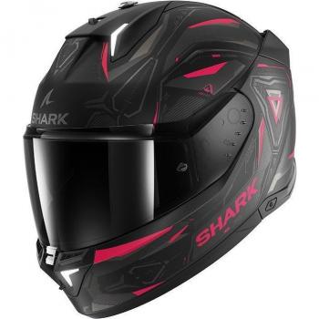 Casco de Moto Integral Shark Skwal I3 Dark Shadow Edition, color negro con detalles en violeta y antracita, diseño aerodinámico, visera antirrayaduras, sistema de ventilación avanzado, interior desmontable y