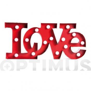 Figura metal con leds love