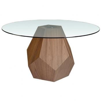 Mesa Comedor Redonda Nogal ANGEL CERDÁ 1093C, Chapa Nogal, Ø150 x 75 cm