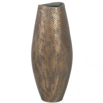 Jarrón Verde Dorado Poliresina 22 x 22 x 54 cm