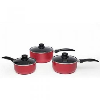 Sabichi - Cazo de aluminio, Rojo, Set, 12 piezas