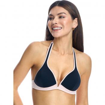 Top de bikini triángulo sin cables con copa para mujer ORY - Negro - Talla 85B