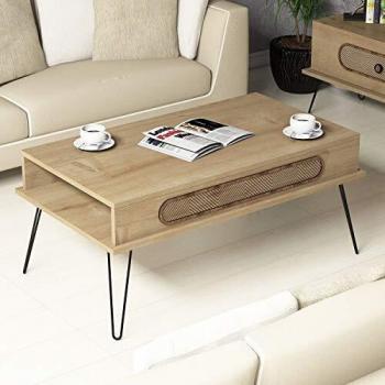 Skyedecom Oak 845HCT2817 - Mesa baja de roble