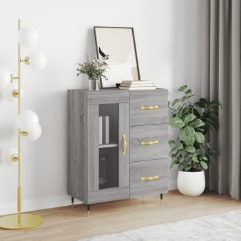 Aparador de madera de ingeniería 69,5x34x90 cm en color gris Sonoma, mueble de almacenaje para salón, buffet, armario auxiliar y armario de almacenamiento