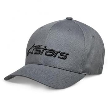 Gorra Alpinestars Blaze 2.0 Carbón-Negro, Gorra de béisbol Original Logo Flexfit para Hombre, Talla S/M