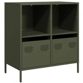 Aparador de acero laminado en frío verde oliva 68x39x73,5 cm, Armario de almacenaje, Mueble aparador, Mueble de almacenaje de Cocina, bufé