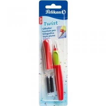 Pelikan - Pluma estilográfica, color rojo y verde