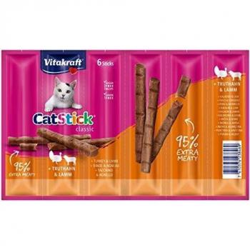 Vitakraft Cat Stick para gatos - Pavo y Cordero (6 x 6 g)