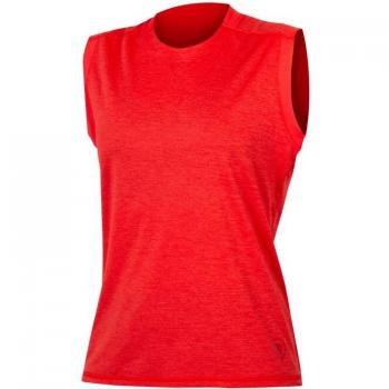 Maillot Endura SingleTrack sin mangas rojo claro mujer - S