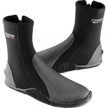 Cressi Isla Botas de Buceo con Suela y Cremallera, 3mm, Unisex Adulto, Negro