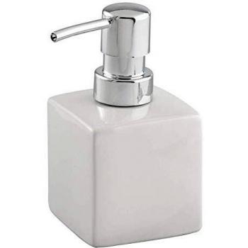Wenko Square Dosificador Jabón, Cerámica, Blanco, 7 x 7 x 13 cm